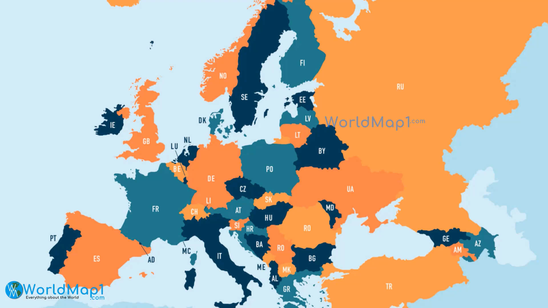 Europe Continent Map